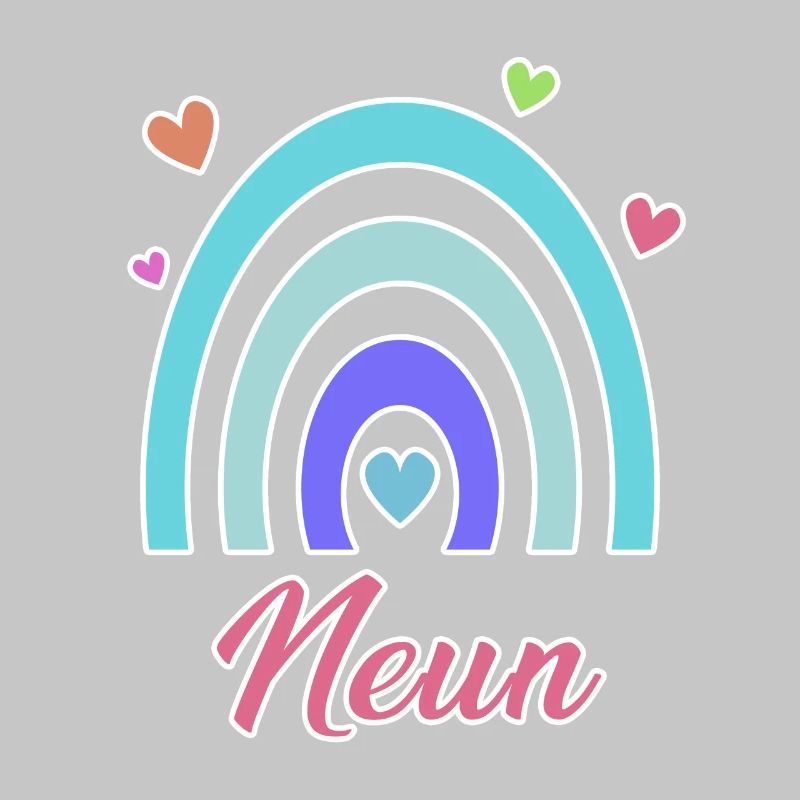 9. Geburtstag Regenbogen Vintage