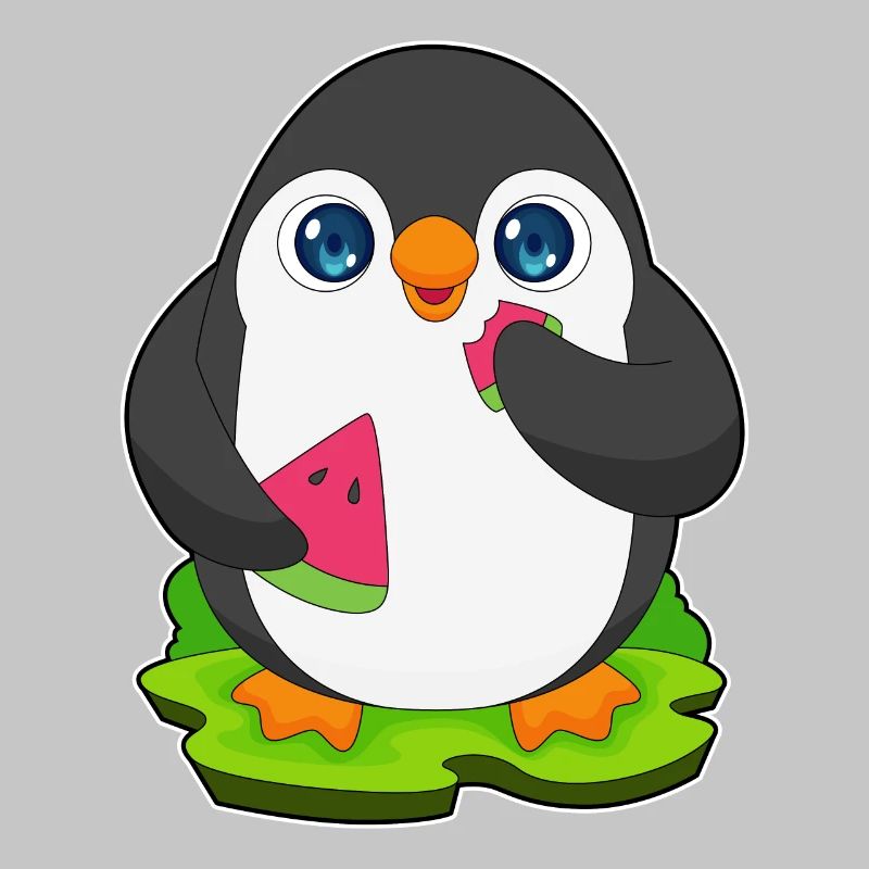 Fruit de pastèque pingouin