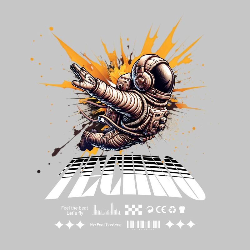 Astronaut im Sprayer-Splash Techno