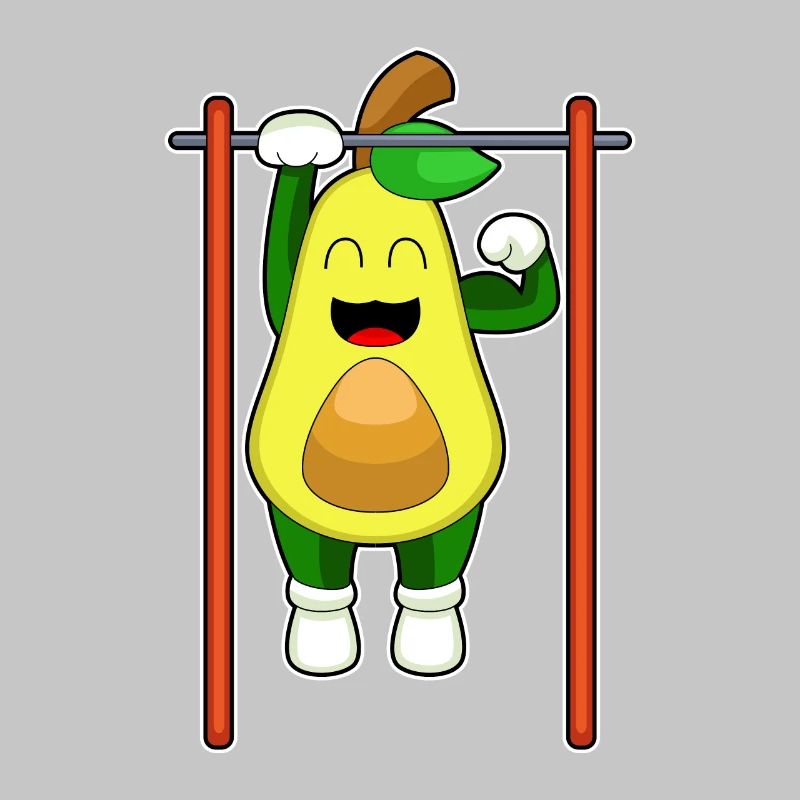 Avocado Bodybuilder Pull-ups Bodybuilding
