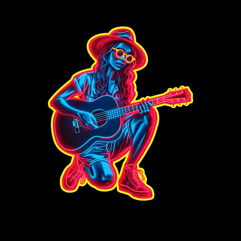 Guitariste rétro