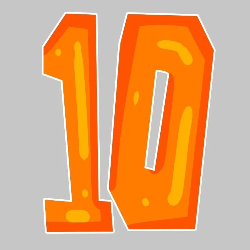 Dix 10 Numéro Orange