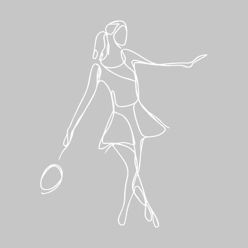 Badminton Mädchen Zeichnung