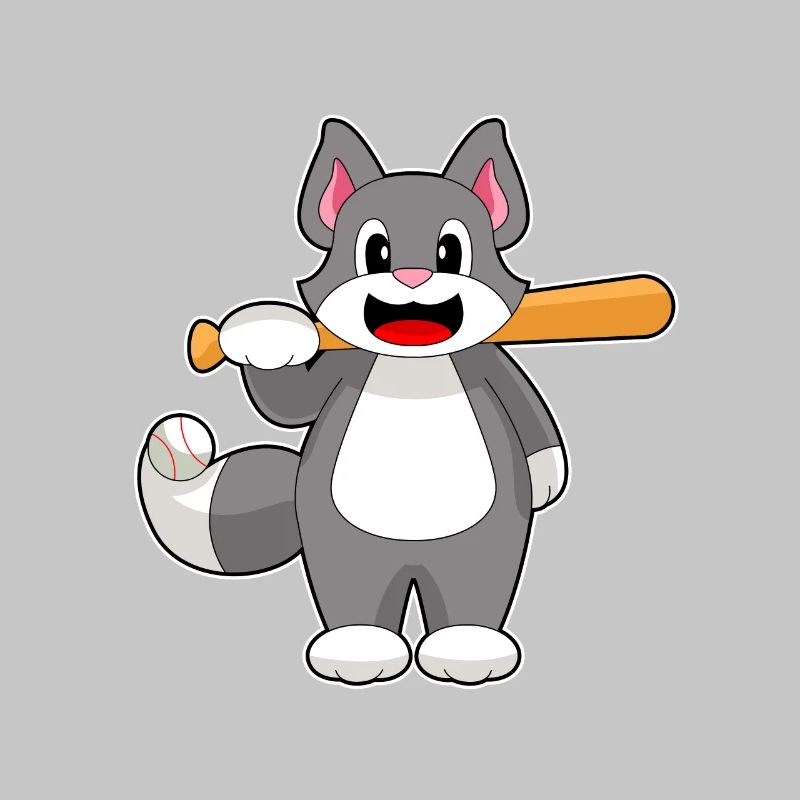 Cat Baseball Batte de baseball