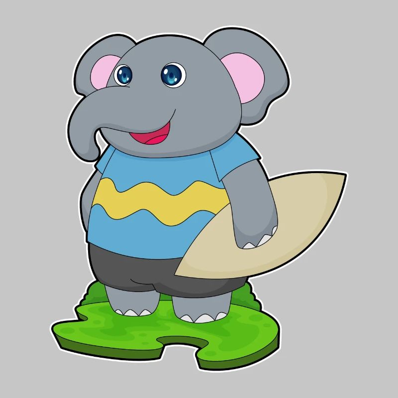 Été de planche de surf sur l’éléphant