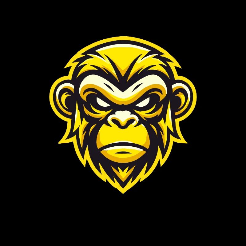 Conception de visage de singe féroce jaune