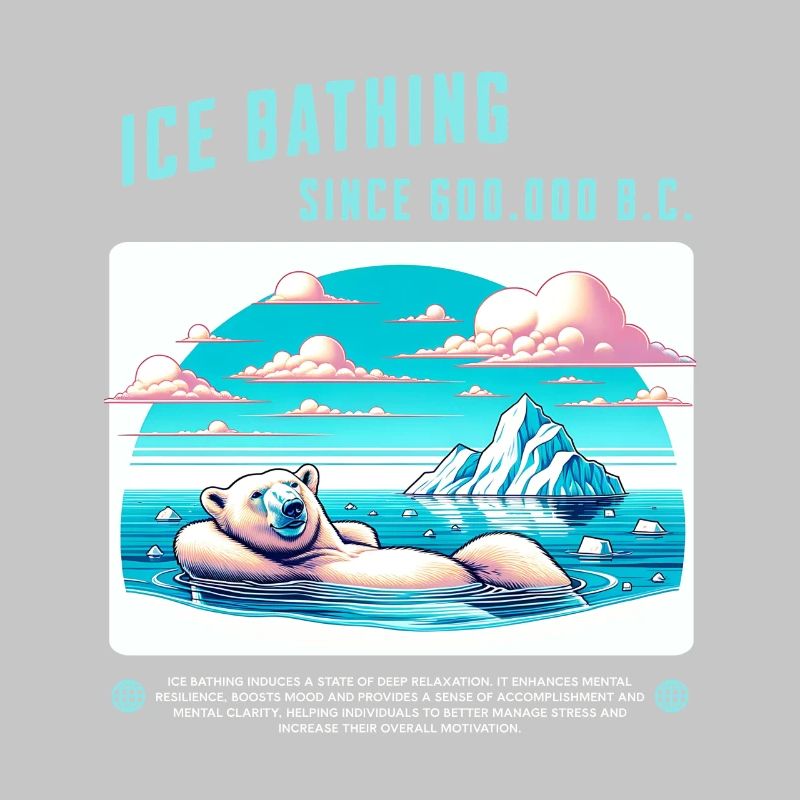 Relaxed polar bear while bathing in the Arctic