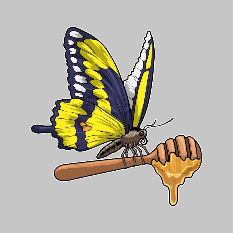 Cuillère à miel papillon