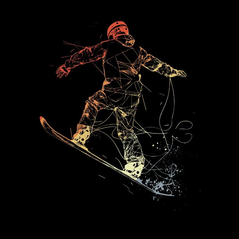 Dessin de snowboarder vintage