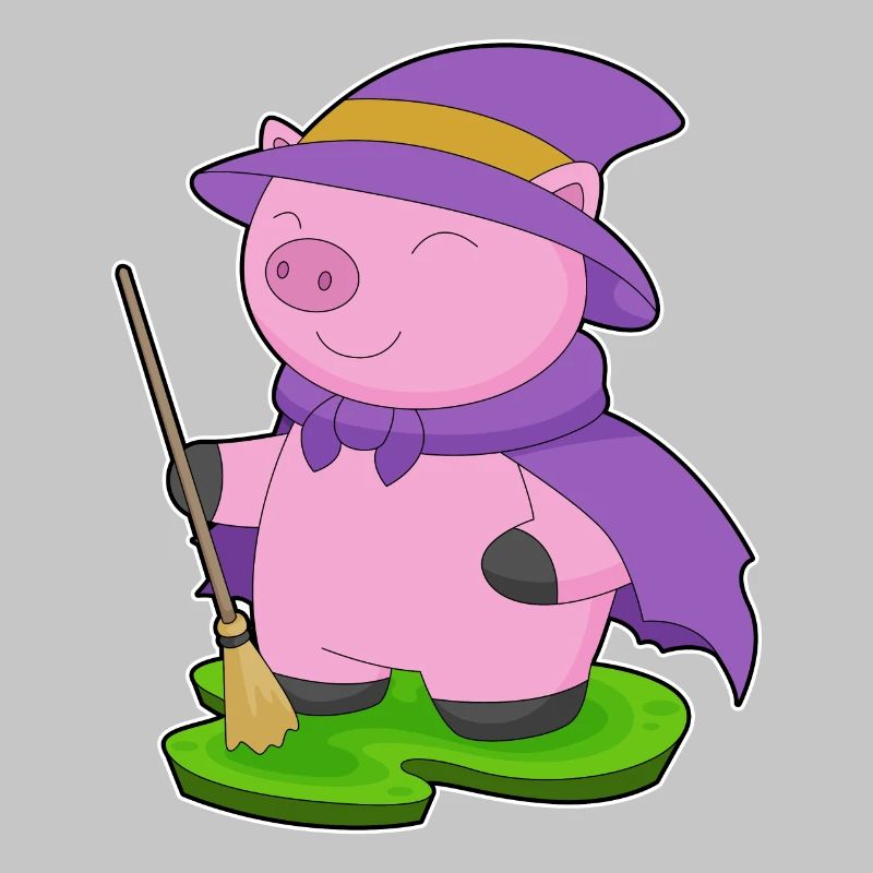 Pig Witch Broom