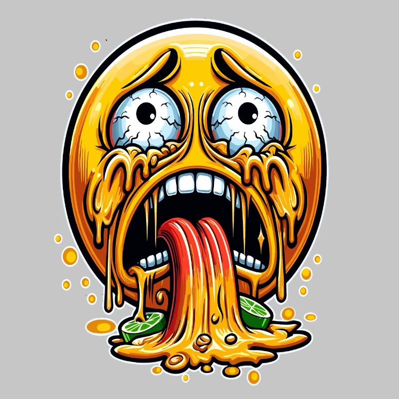 Puke attack face