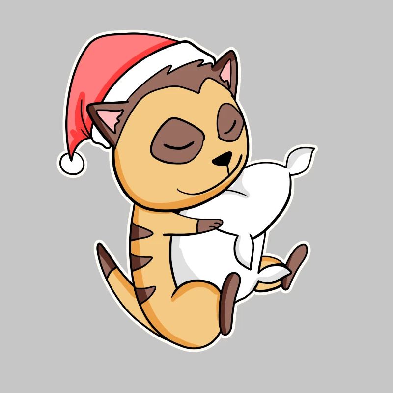 Suricate Mignon Fatigué Dormir à Noël