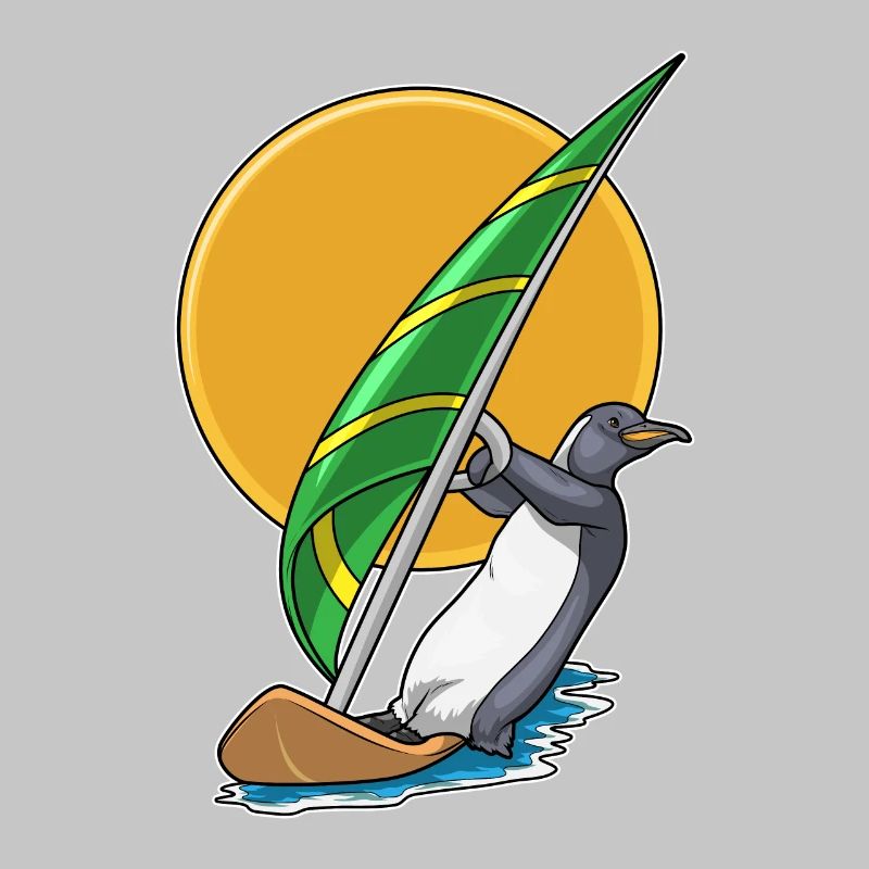 Été de planche de surf Penguin Windsurf