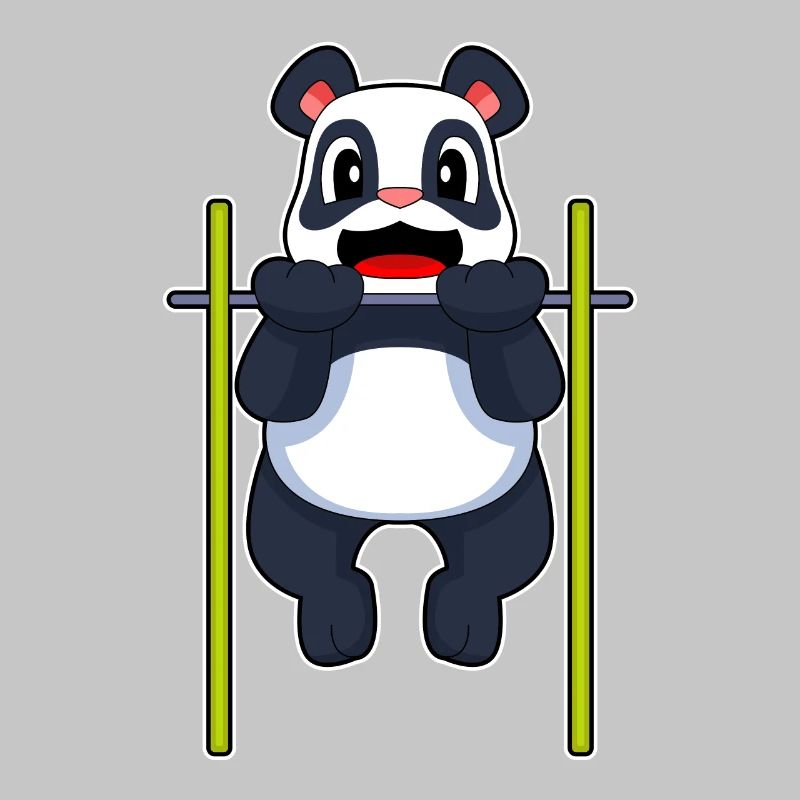 Panda Bodybuilder Pull-ups Bodybuilding