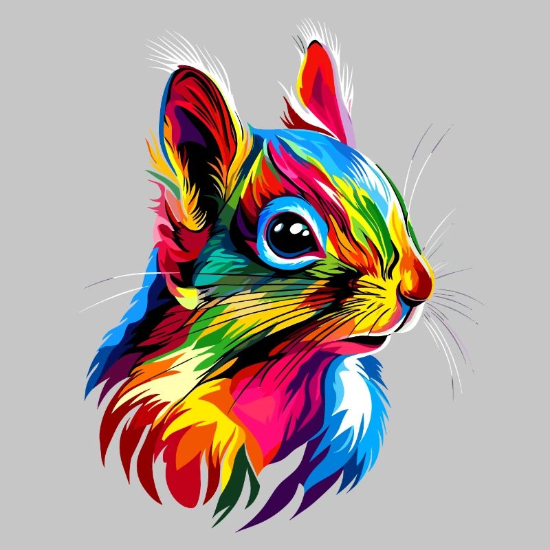 Eichhörnchen Kopfhörer Bunt Popart DJ Eichhörnchen