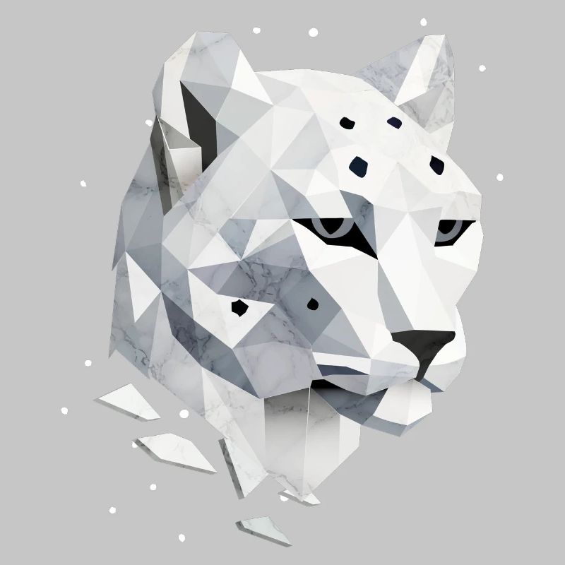 Geometric Snow Leopard – Elegance of the Wilderness
