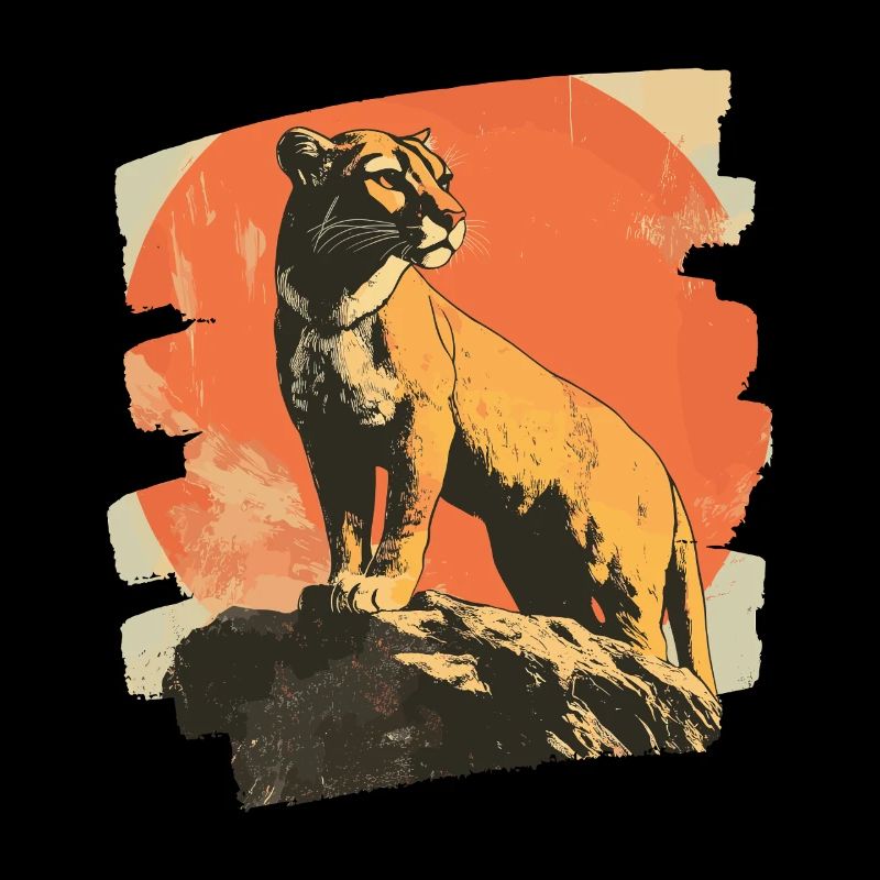 Lion from mountain Retro