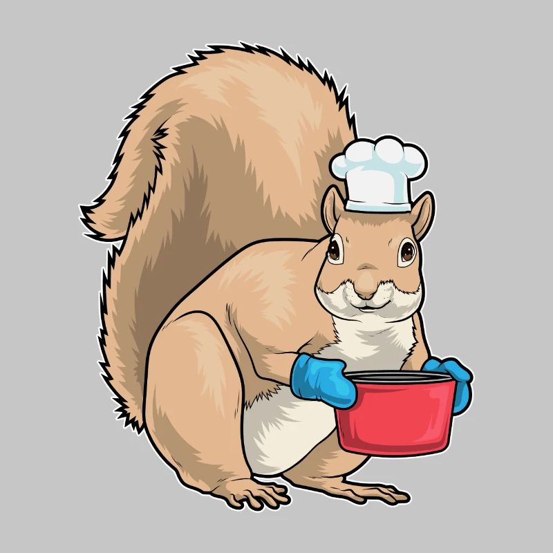 Squirrel Cooking Pot Cooking