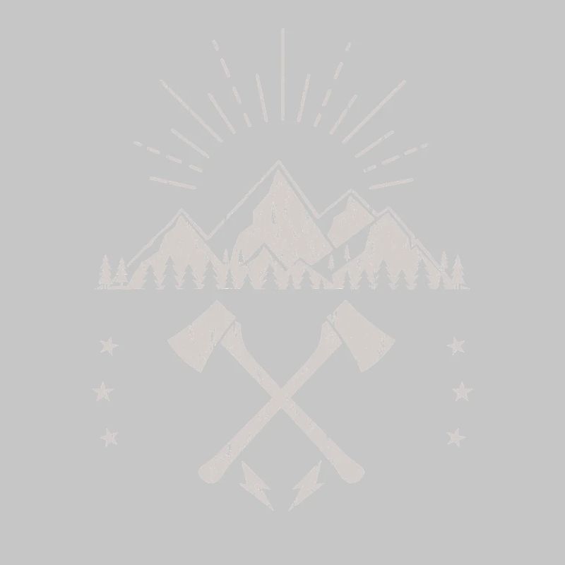 Robustes Berg-Sonnenaufgangsaxt-Emblem
