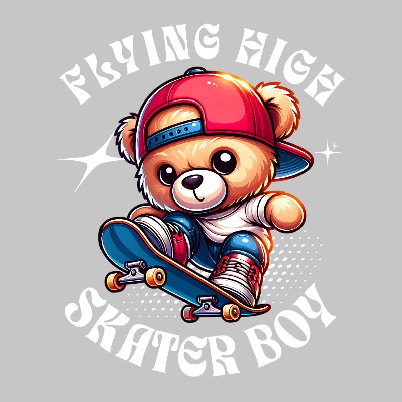 Skater teddy bear on skateboard