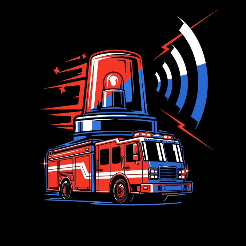Fire truck with siren