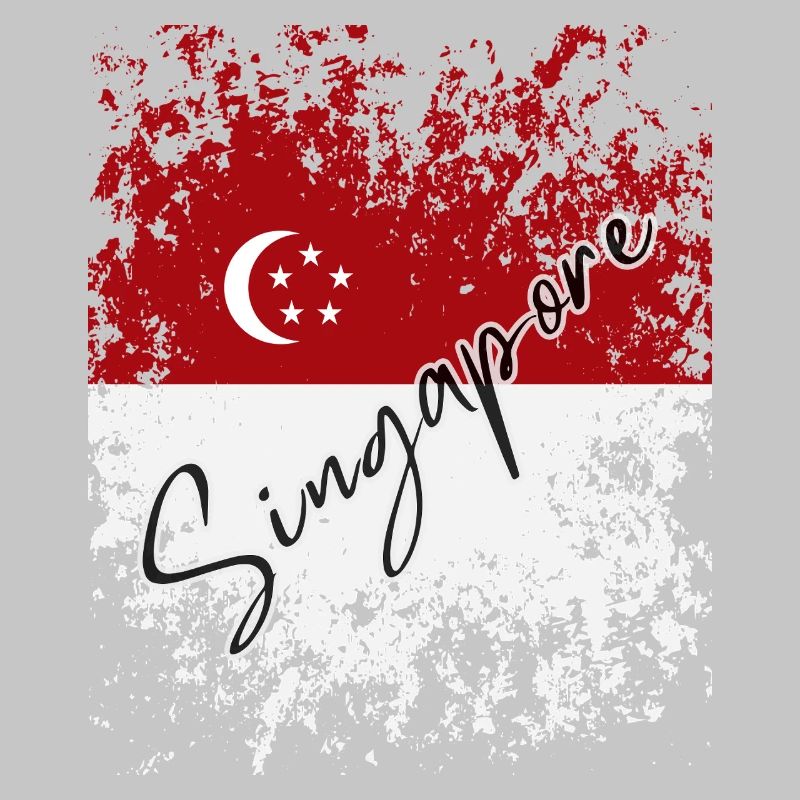 Grunge Drapeau de Singapour, j’aime Singapour