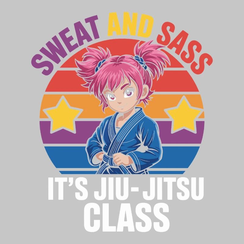 Conception de motivation de Jiu-Jitsu avec un personnage d’anime