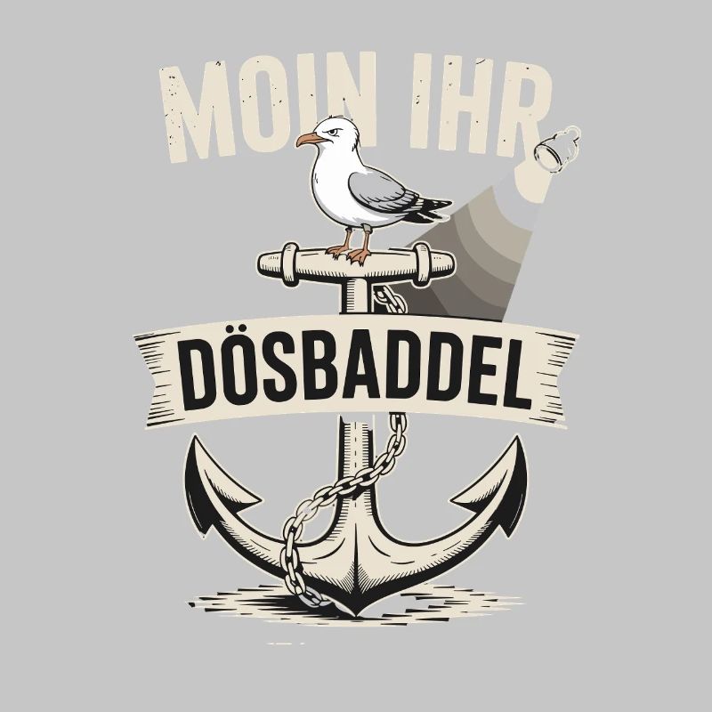  Moin Ihr Dösbaddel Maritimer Spruch Möwe Anker