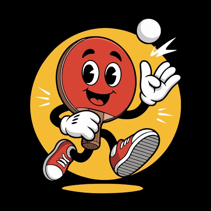 Conception de dessin animé de tennis de table