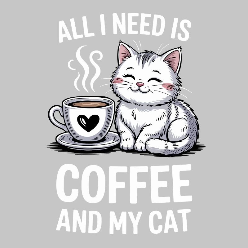 Conception de citation de café et de chat