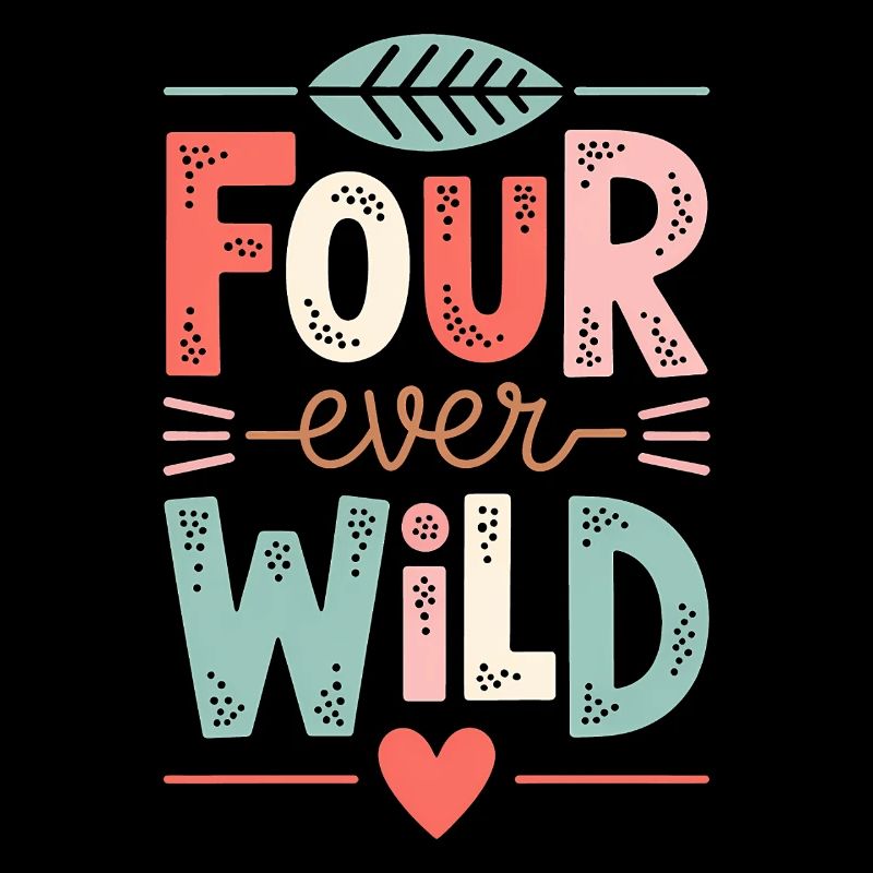 Four Ever Wild Kinder 4. Geburtstag 4 Jahre