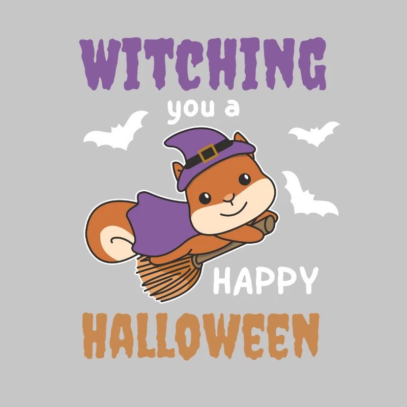 Sorcière Écureuil Vous Sorcier Un Joyeux Halloween