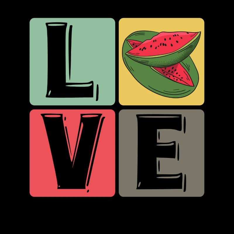 Blocs de pastèque Love Pop Art
