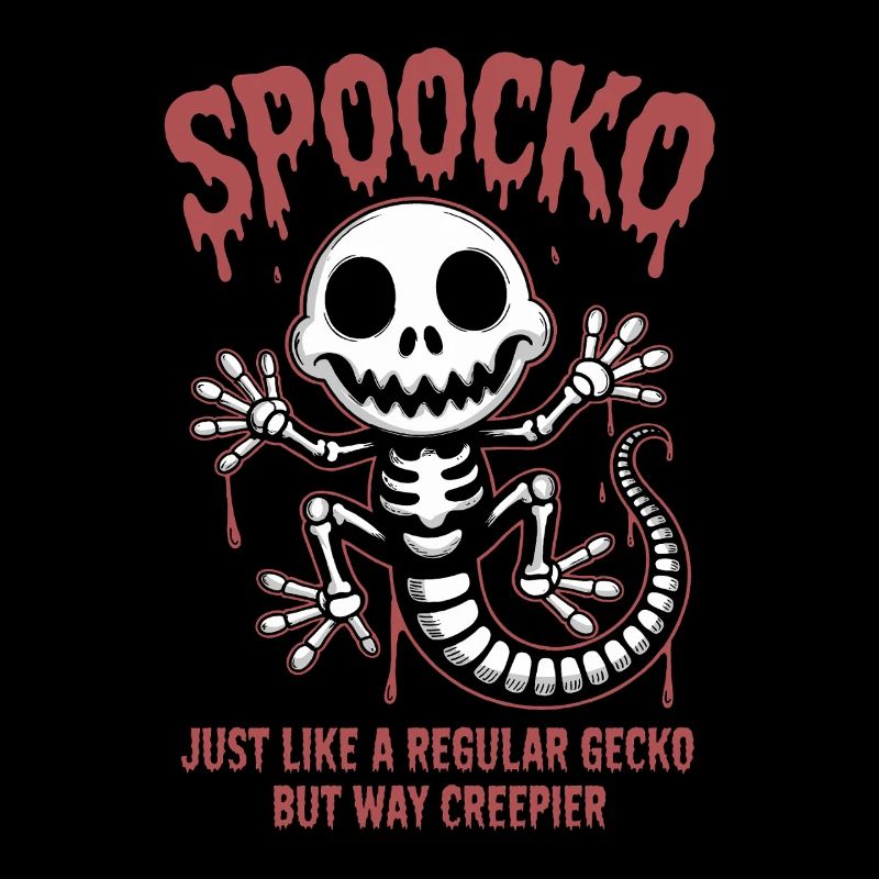 Spooky Gecko Skeleton Halloween