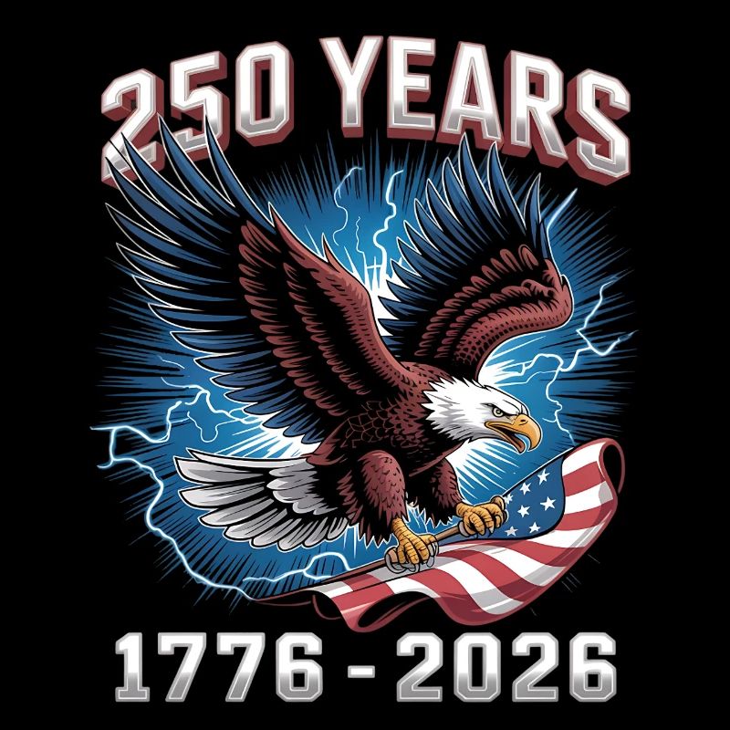 Aigle avec drapeau – 250 ans