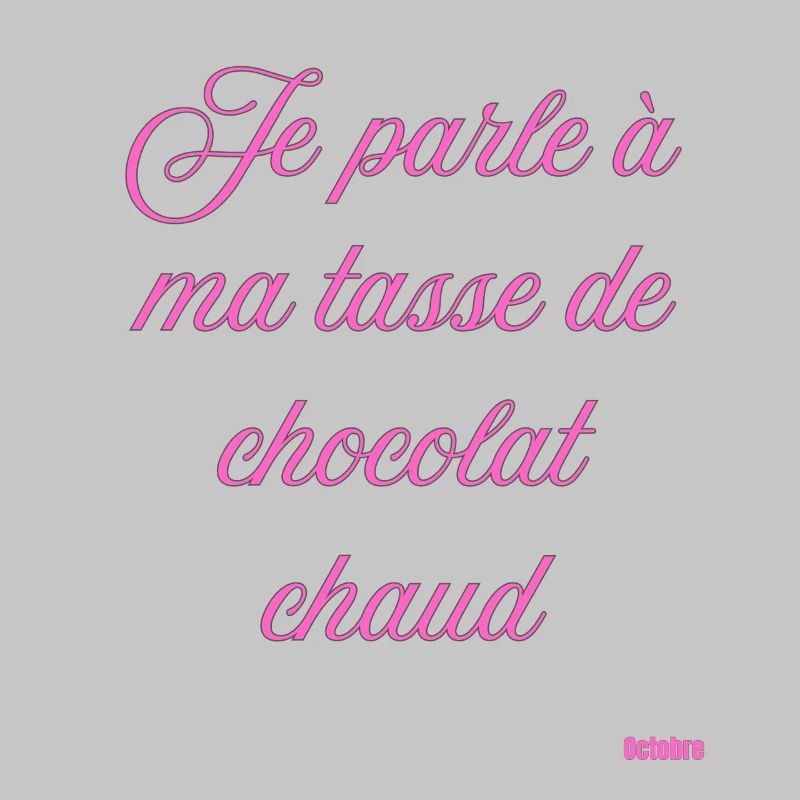 Tasse Chocolat Chaud Script Rose