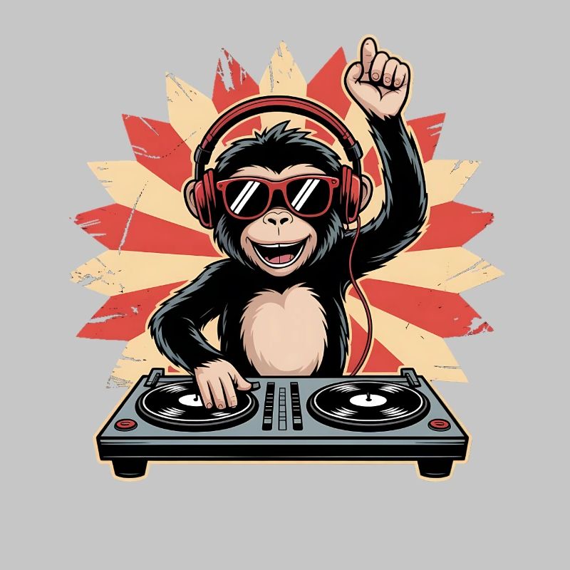 Monkey DJ dans le cercle du soleil
