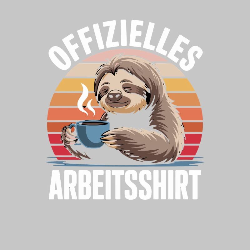 Official Work Shirt Sloth Coffee Retro