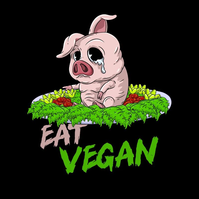 MANGER VEGAN Cochon triste dans l’assiette
