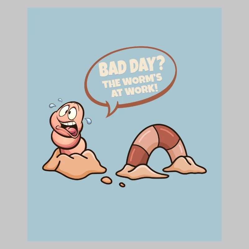 Worm at Work – Bad Day Cartoon