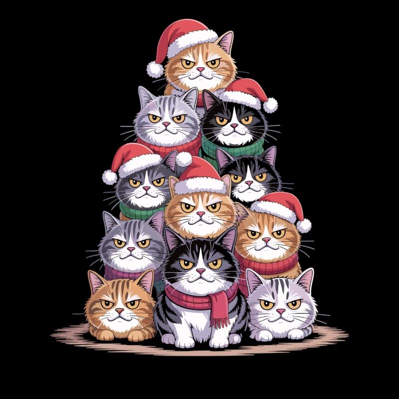 Arbre de Noël pour chats – Chat de Noël drôle