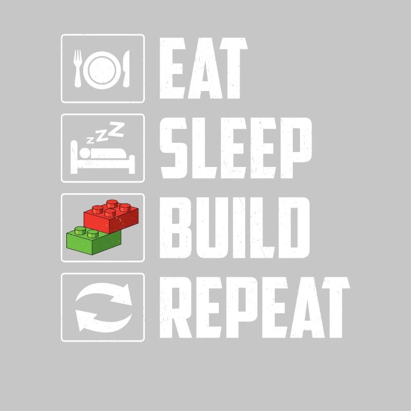 Manger dormir construire Répéter le bloc de construction de briques 