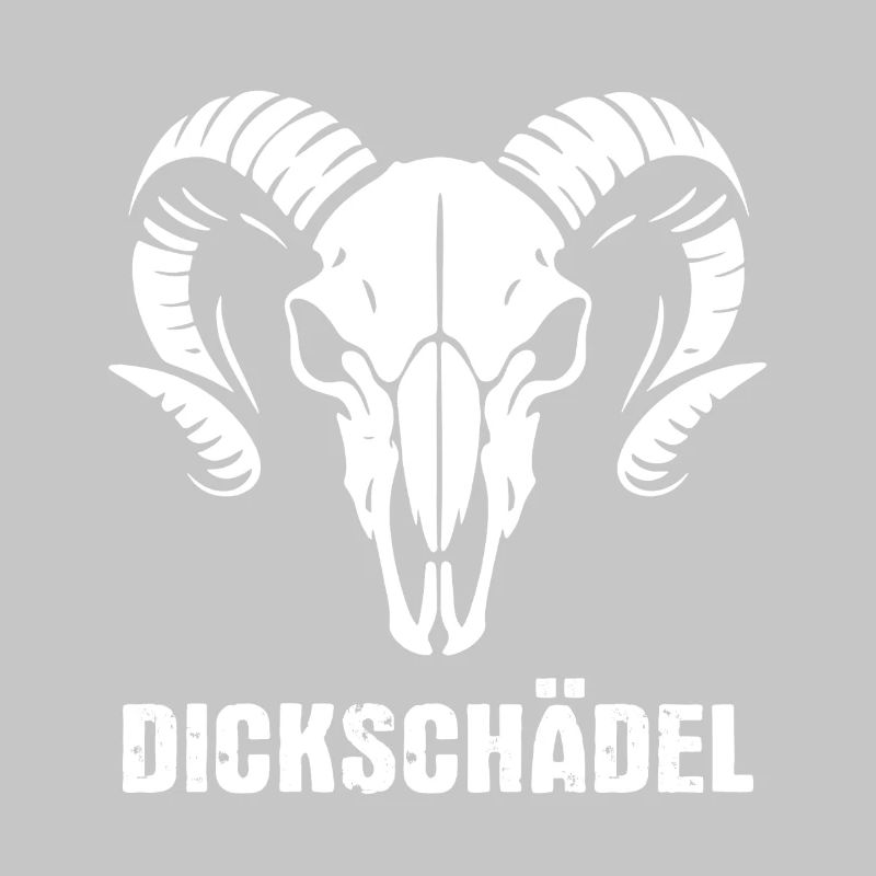 Widderkopf Schädel mit Hörnern - Dickschädel