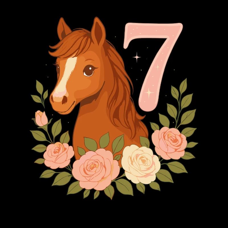 7. Geburtstag Mädchen, Pferd, Pony, 7 Jahre alt
