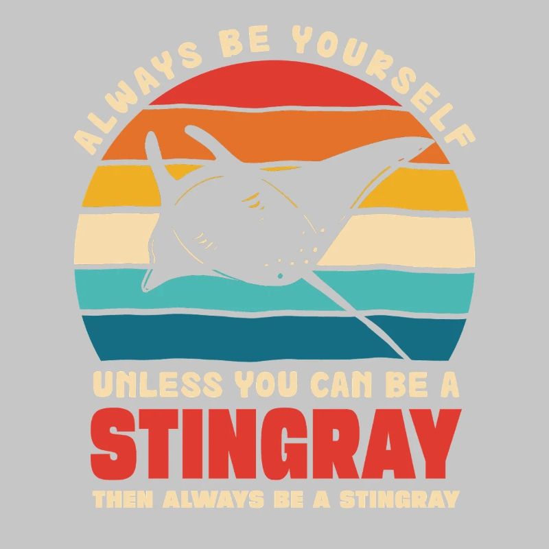 Stingray en coucher de soleil rétro