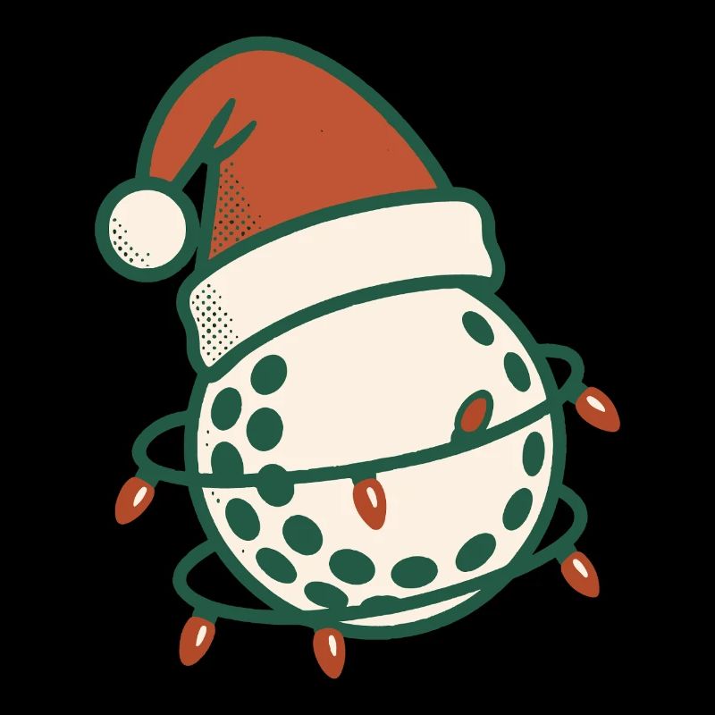 Funny Golf Ball Christmas Santa Hat Design