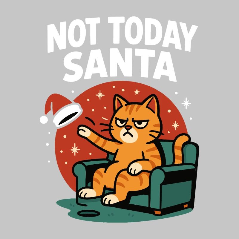 Drôle de chat pas aujourd’hui Père Noël Humour