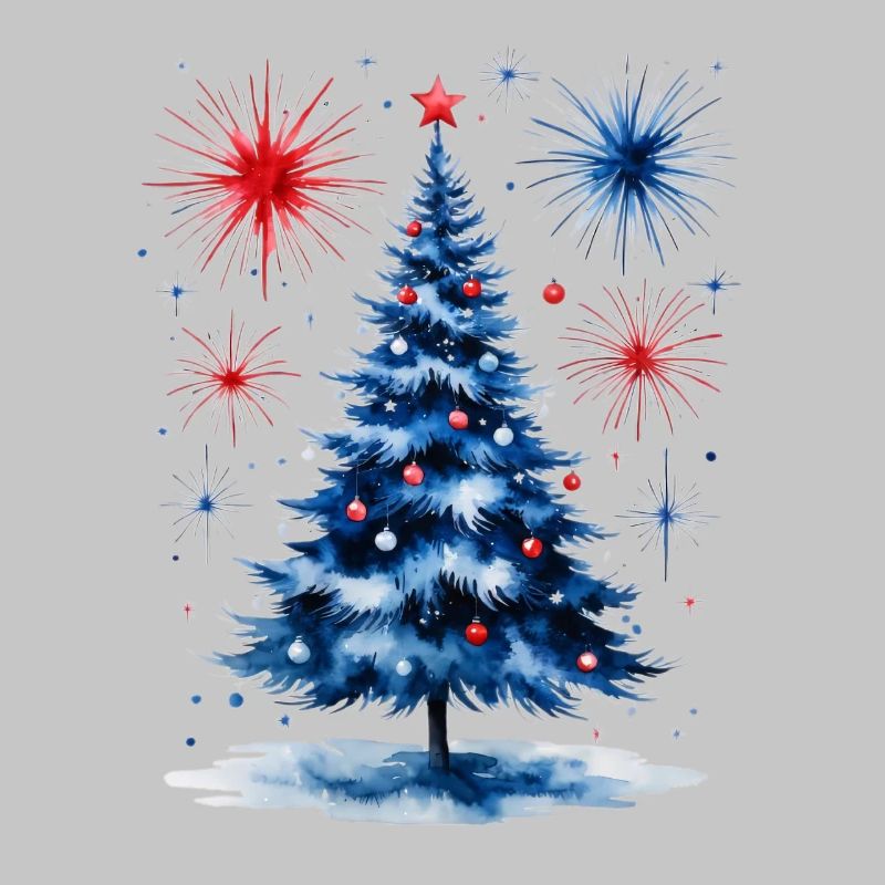 Fireworks Christmas Tree Pattern