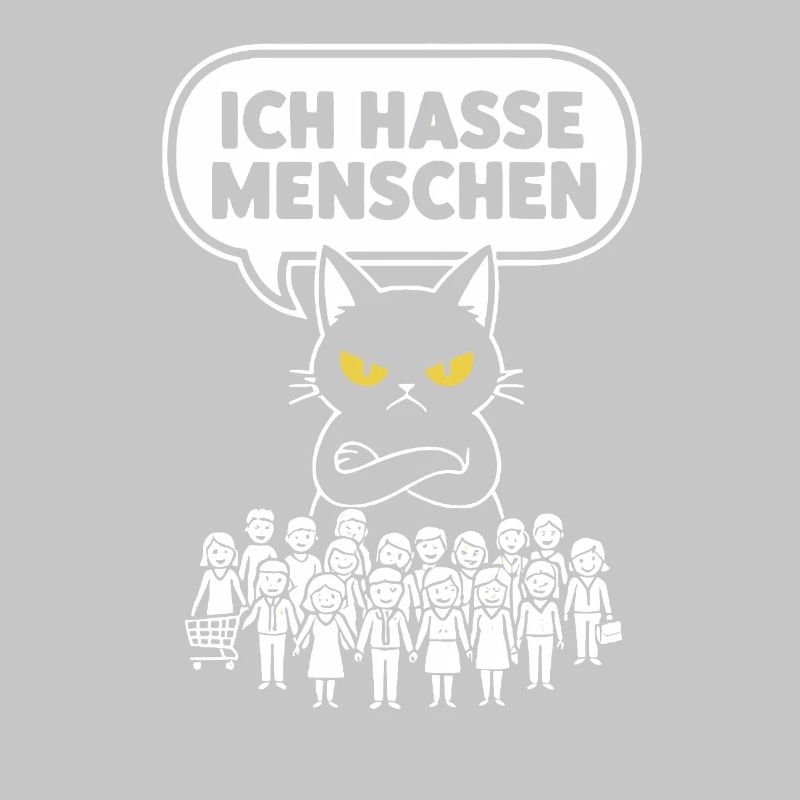 I Hate People Cat Funny Sarcasm