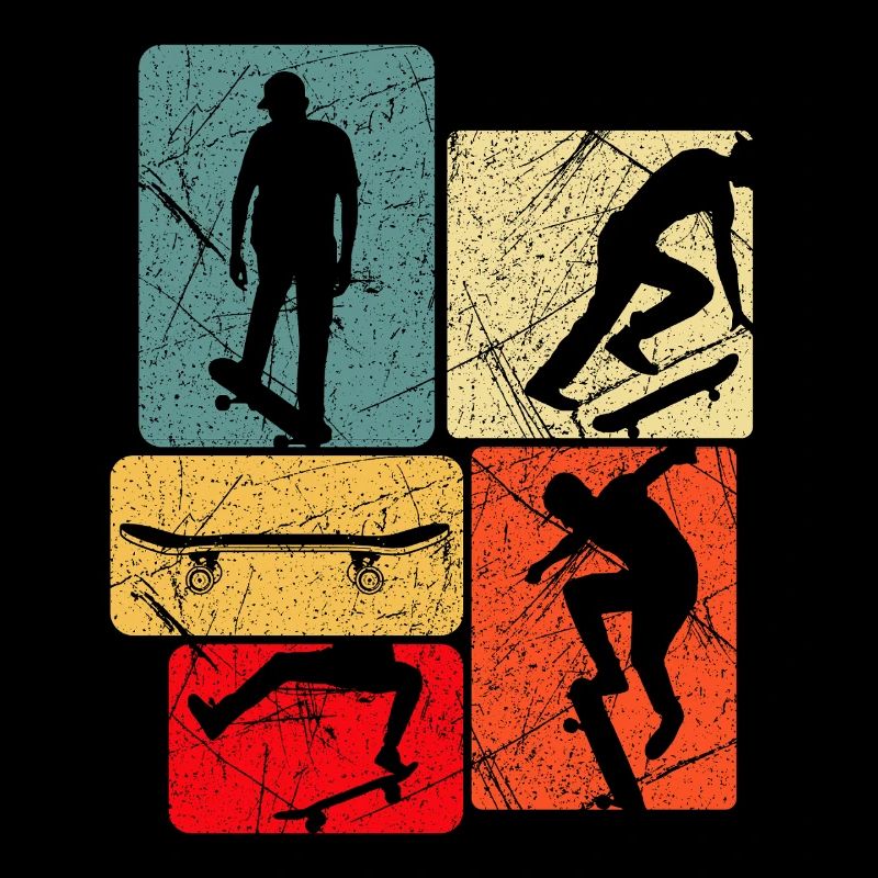 Skateboard Silhouetten Collage